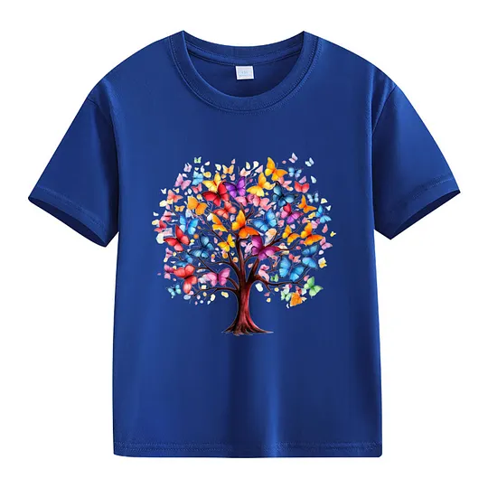 【2Y-13Y】Colorful Butterfly Tree Of Life Kids' T-Shirt