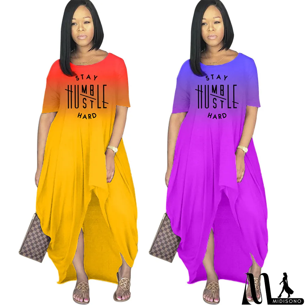 MidiSono - Casual Print Loose Irregular Maxi Dress