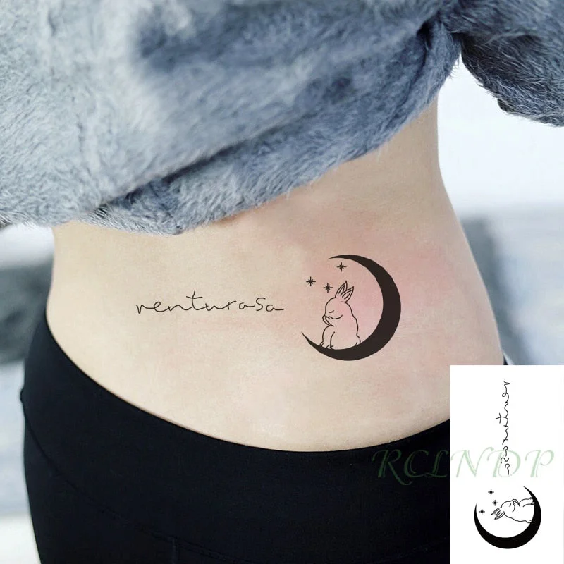 Water Transfer Tattoo Hourglass moon star tatto body art Waterproof Temporary fake Tatoo for man woman kid 10.5*6cm