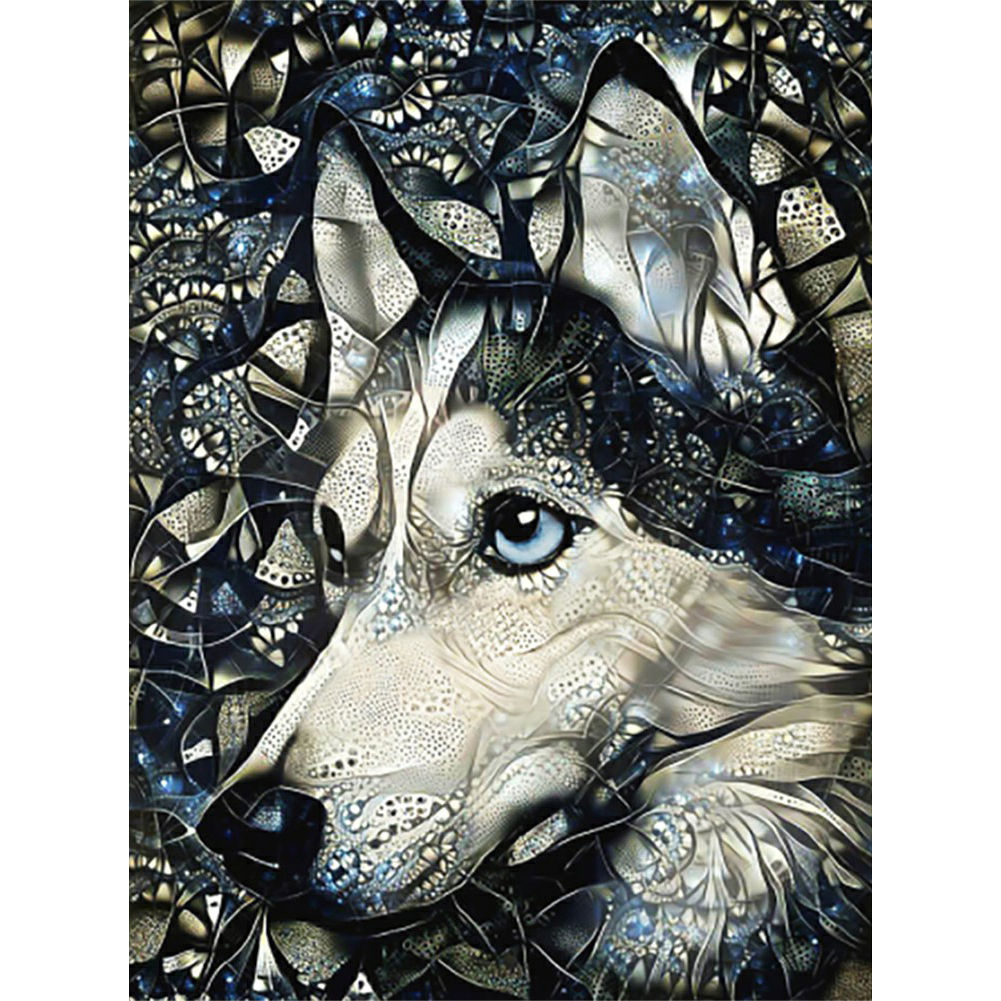 Husky Dog ??Glass Painting 40*50CM(Canvas) Full Square Drill Diamond Painting gbfke