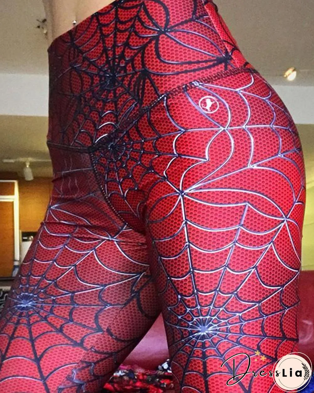 Mid-Waist Spiderweb Fitness Legging Yoga Pants