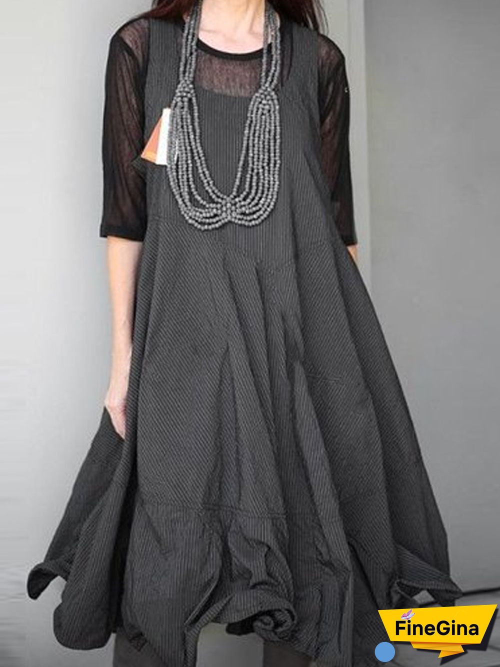 Sleeveless A-Line Casual Floral-Print Weaving Dress