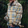 Men's Casual Flannel Plush Button Sweater