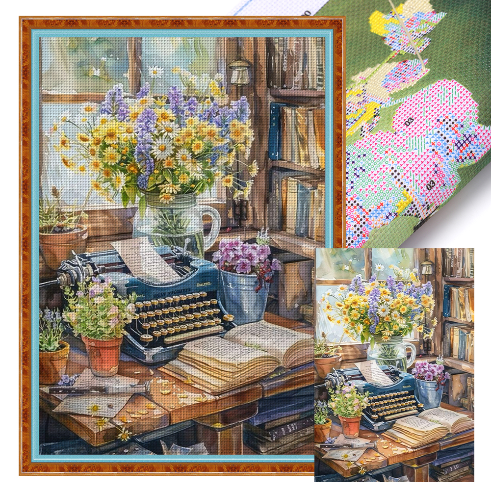 Study Scene Full 11CT Pre-stamped Canvas(40*60cm) Cross Stitch