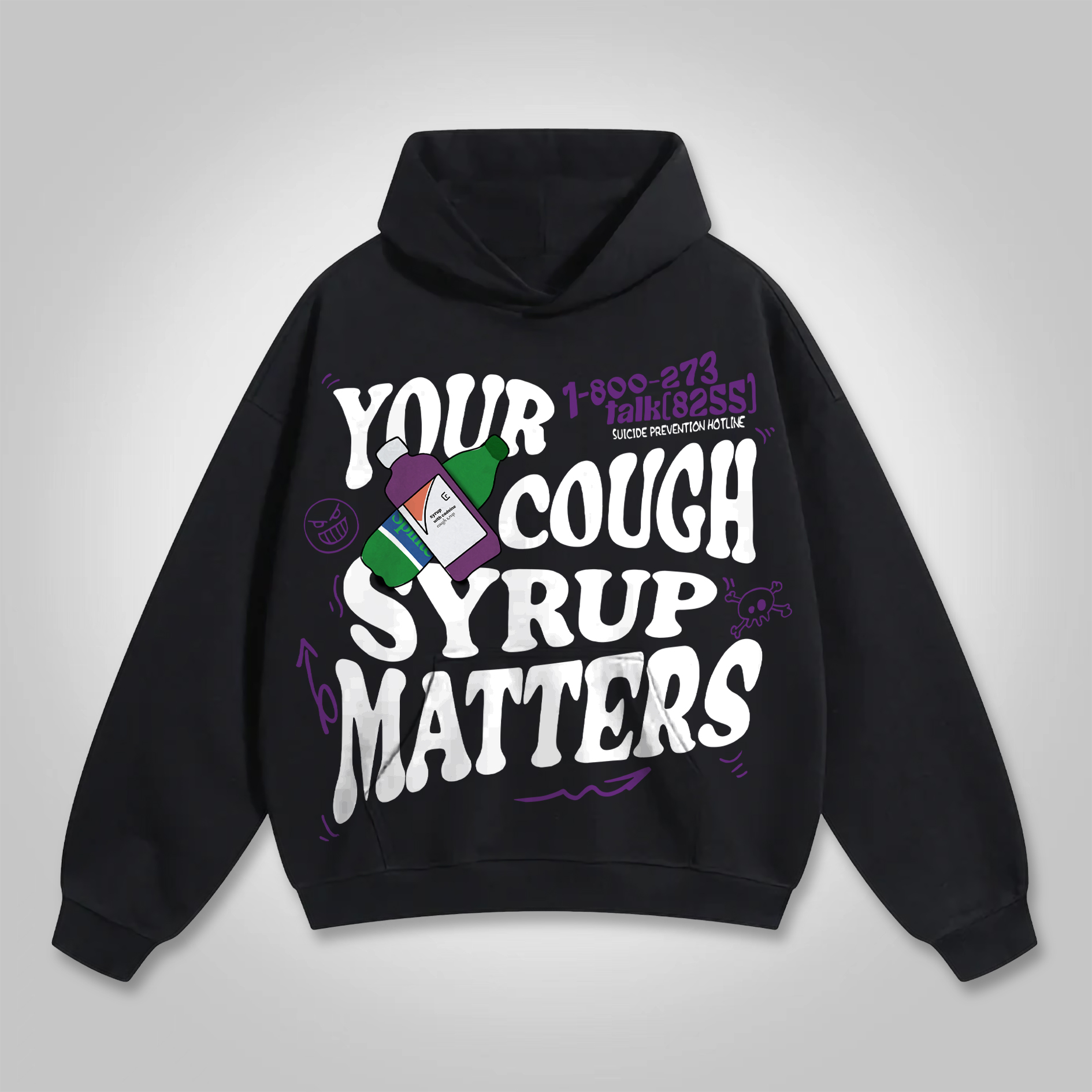 Your Cough Matters Print Graphic Hoodie - SOPULA