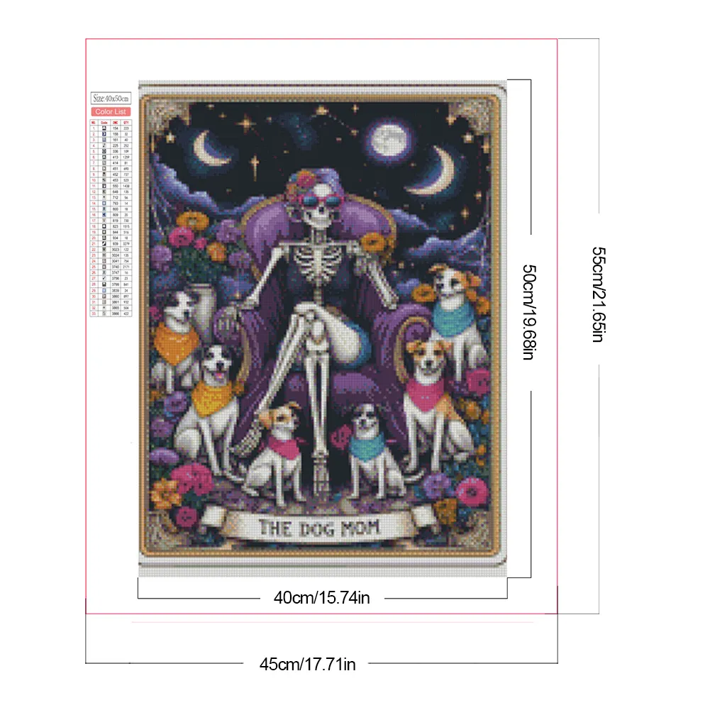 Partial AB Diamond Painting - Full Round Drill - Dog Mom(Canvas|45*45cm)
