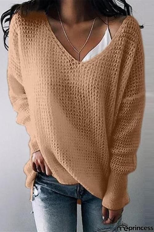 V Neck Loose Sweater