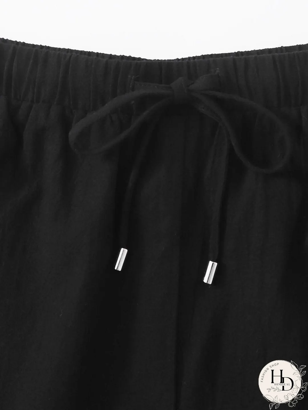 Drawstring Waist Wide Leg Shorts
