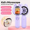 Kids Cat Shape Digital Magnifying Glass 2.0Inch Handheld Microscope for Kid Gift