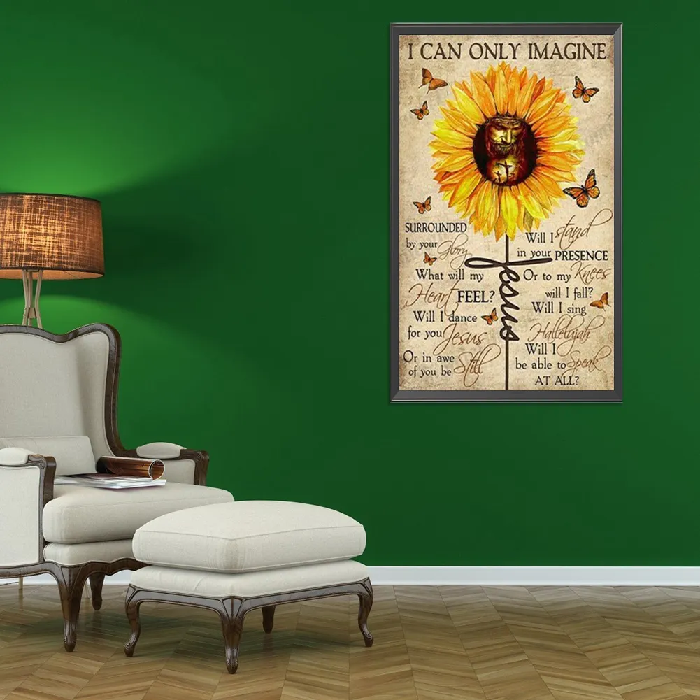 Diamond Painting - Full Round Drill - Sunflower Letters(40*60cm)