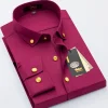 High-end business casual solid color no-iron anti-wrinkle shirt