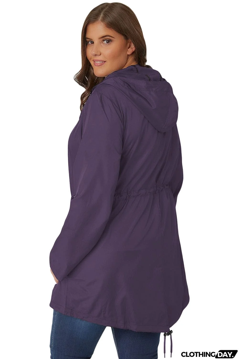 Plus Size Pocket Parka Jacket