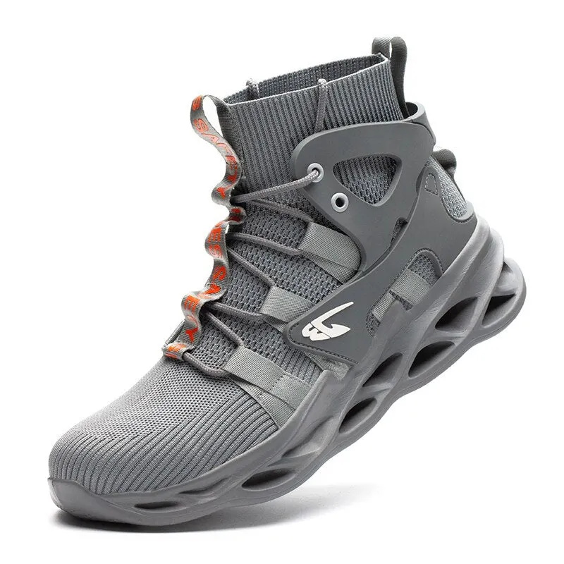 2021 New Work Safety Shoes Light and Comfortable Mid-Cut Boots Protective  Men Sneakers With Steel Toe Cushion Anti Slip Shoes