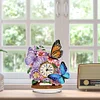 (US Local)Acrylic Special Shape Flower Butterfly Diamond Painting Clock for Home Office