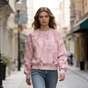 Women's Vintage Street Style Pink Camo Crewneck Sweatshirt by Inlyline
