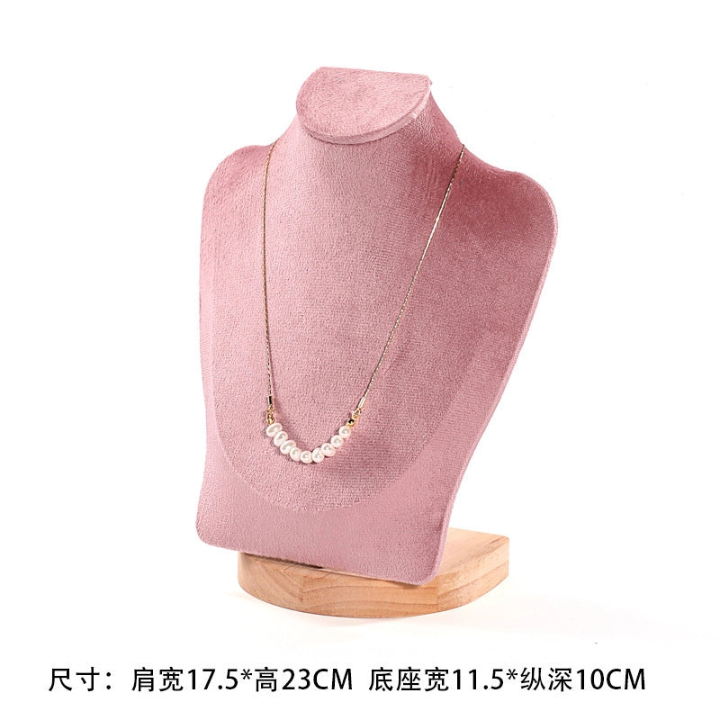 1 Piece Solid Wood Cloth Elegant Nordic Style Solid Color Jewelry Display Jewelry Rack