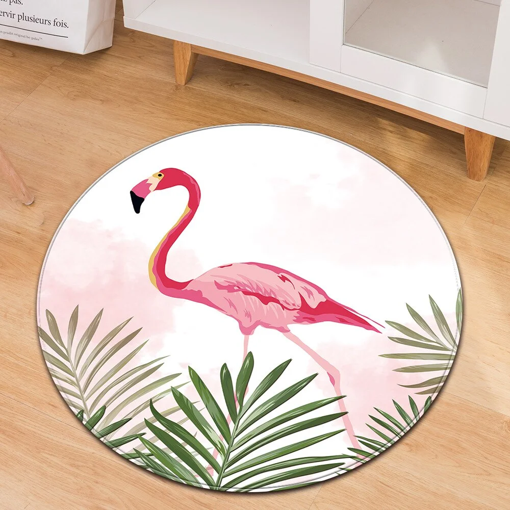 Flamingo Round Carpet Computer Upholstery Home Decor Living Room Children's Bedroom Cloakroom Carpet