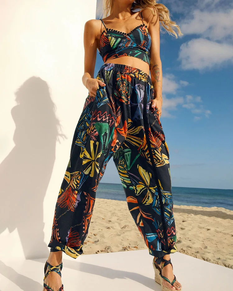 Sling top + pants suit