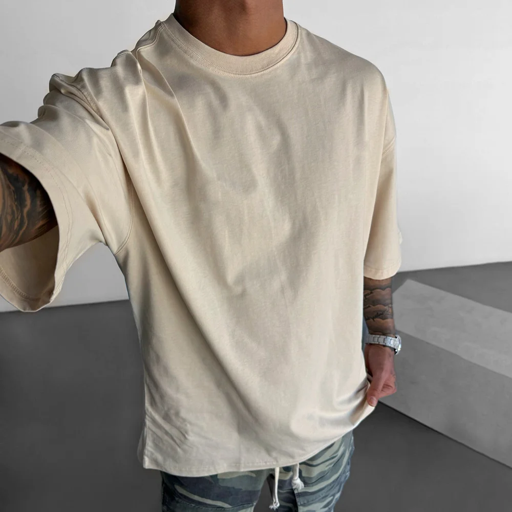 Neutral Simple Basic Solid Color T-shirt