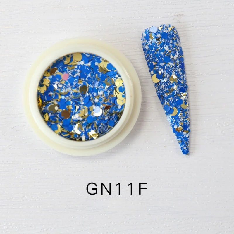 iridescent Flakes Gold Pink White Flakes Slices Chrome Pigment Dust Nail Powder Glitter Sequins Nail Art Decoration Manicures-Nail Inspo