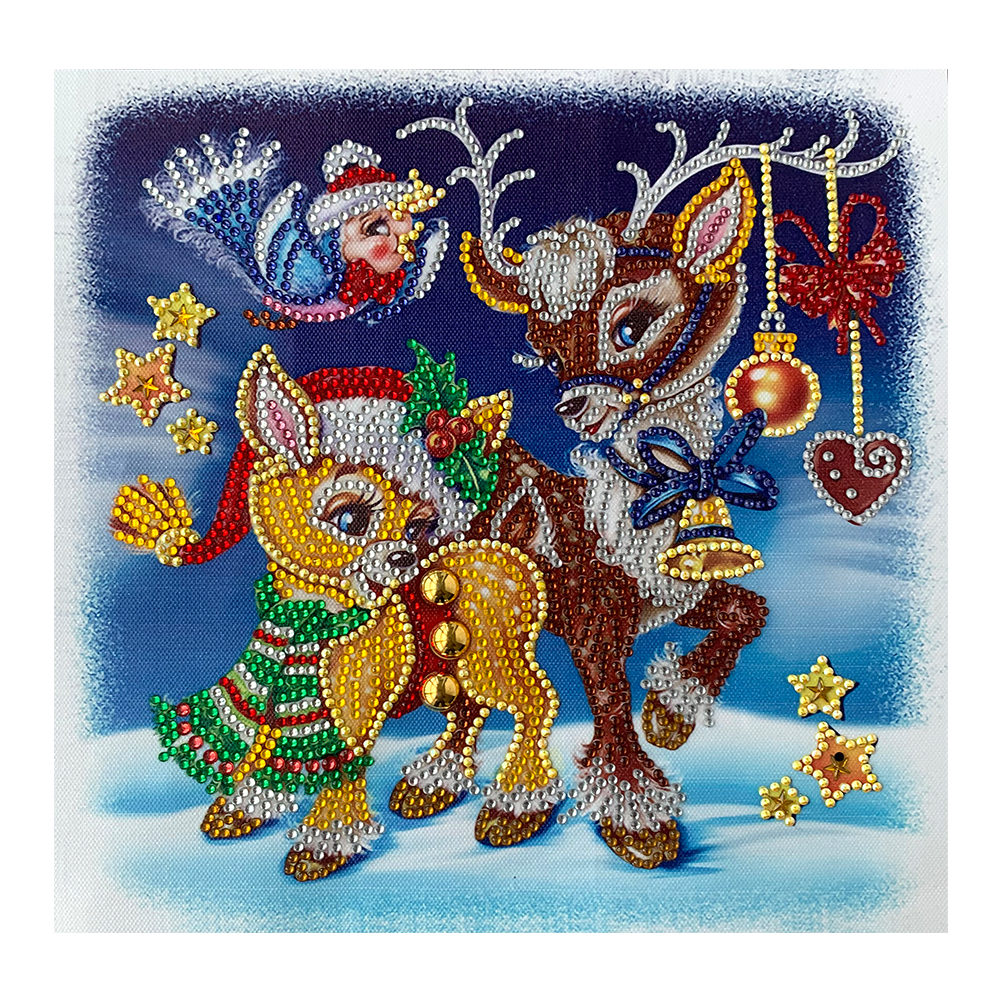 

Christmas Deer - Special Shaped Diamond Painting - 30*30CM, 501 Original