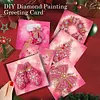 Pink Christmas DIY Diamond Painting Greeting Cards with Envelopes