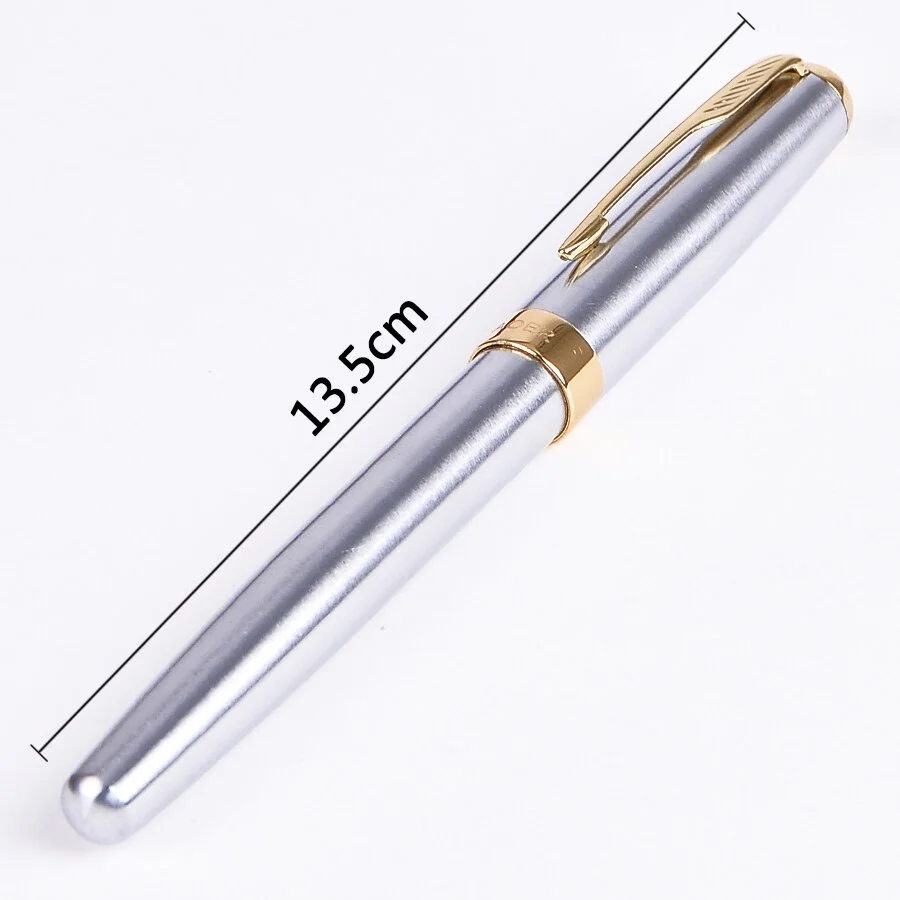 High Quality Metal Black Fountain Pen F nib Luxury ink Pens School & Office Supplies stationery Elegant Pens For writing Gift