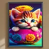 Cat  - round drill diamond painting - 30*40cm