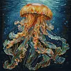 Deep Sea Jellyfish-14CT Stamped Cross Stitch 53*55cm/20.87*21.65in tapestrymarket