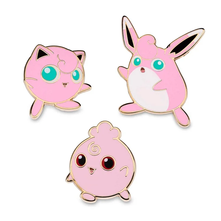 Igglybuff, Jigglypuff & Wigglytuff Pokémon Pins (3-Pack)