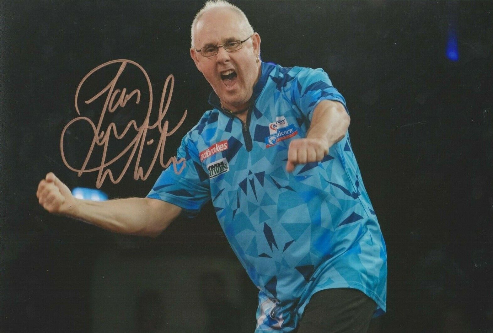 Ian 'Diamond' White **HAND SIGNED** 8x12 Photo Poster painting ~ Darts ~ AUTOGRAPHED