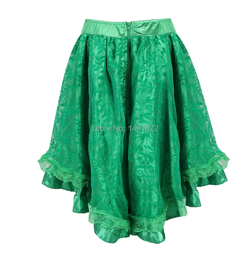 Billionm Skirts Womens Burlesque Corset Skirt High Waist Multilayer Lace Victorian Costumes Gothic Steampunk Skirt Matching Corset Black