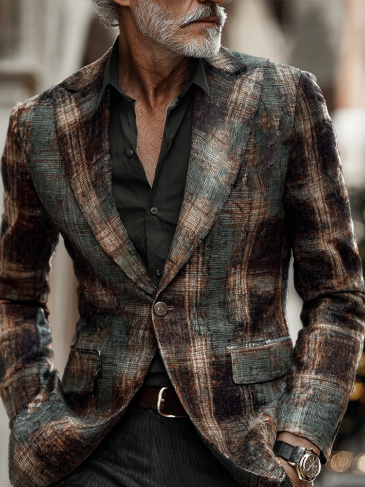 Men's Retro Checkered English Style Rental Coat elevenforest