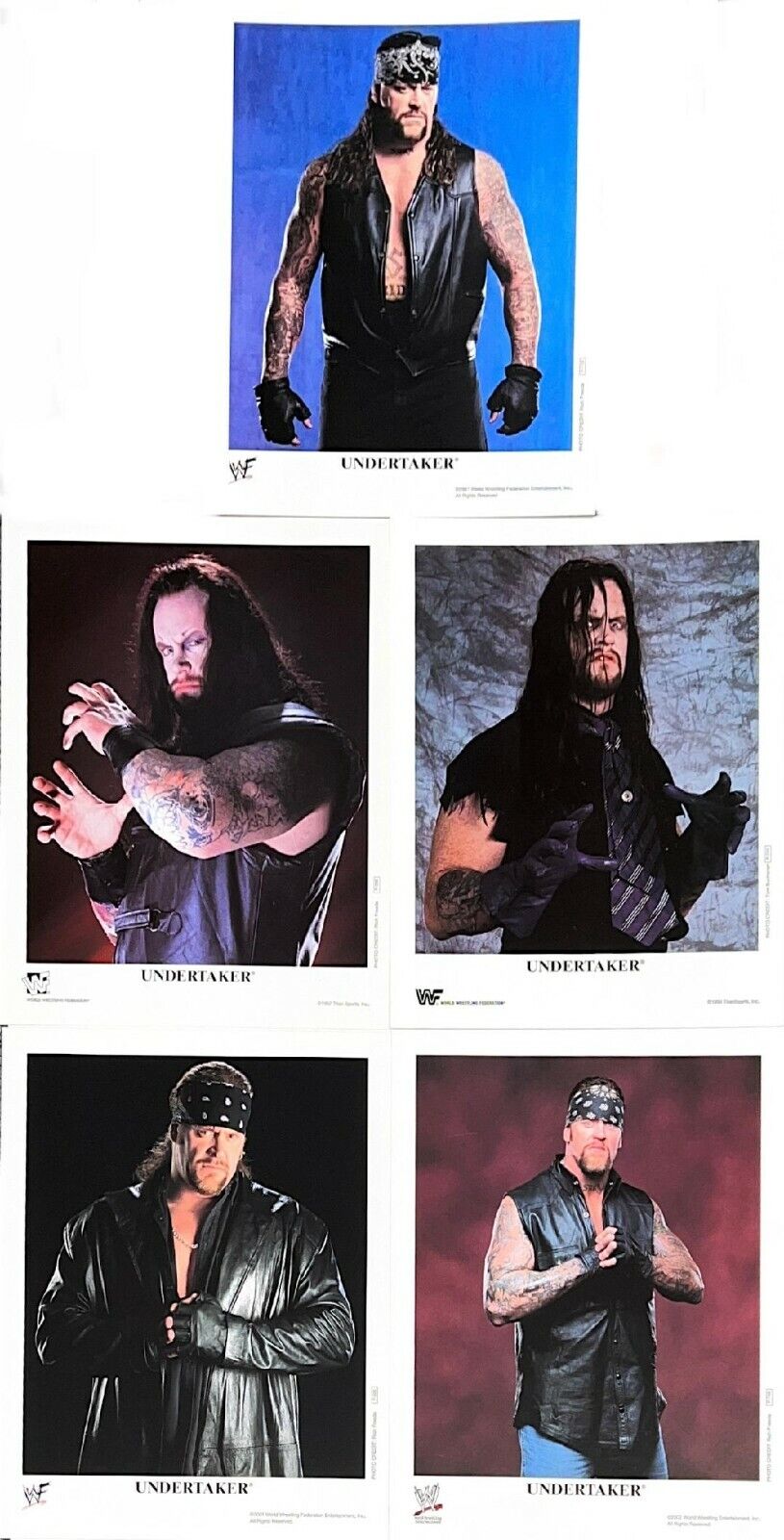 WWE THE UNDERTAKER X5 OFFICIAL LICENSED AUTHENTIC ORIGINAL 8X10 PROMO Photo Poster paintingS