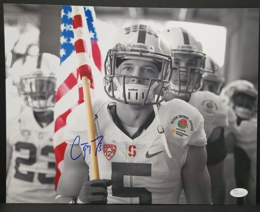 CHRISTIAN MCCAFFREY Autographed STANFORD CARDINALS 11x14 Photo Poster painting. WITNESS JSA