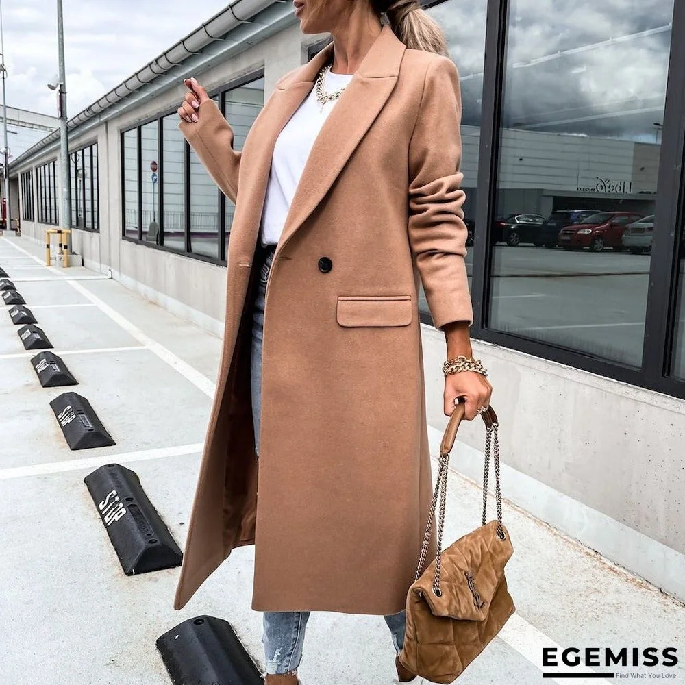 Autumn and Winter Long Suit Collar Woolen Coat Coat Coat | EGEMISS