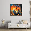Pumpkin Silhouette Crow-11CT Stamped Cross Stitch 40*40cm/15.75*15.75in tapestrymarket