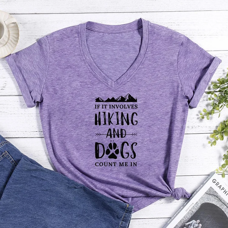I d Rather Be Hiking With My Dog V-neck T Shirt