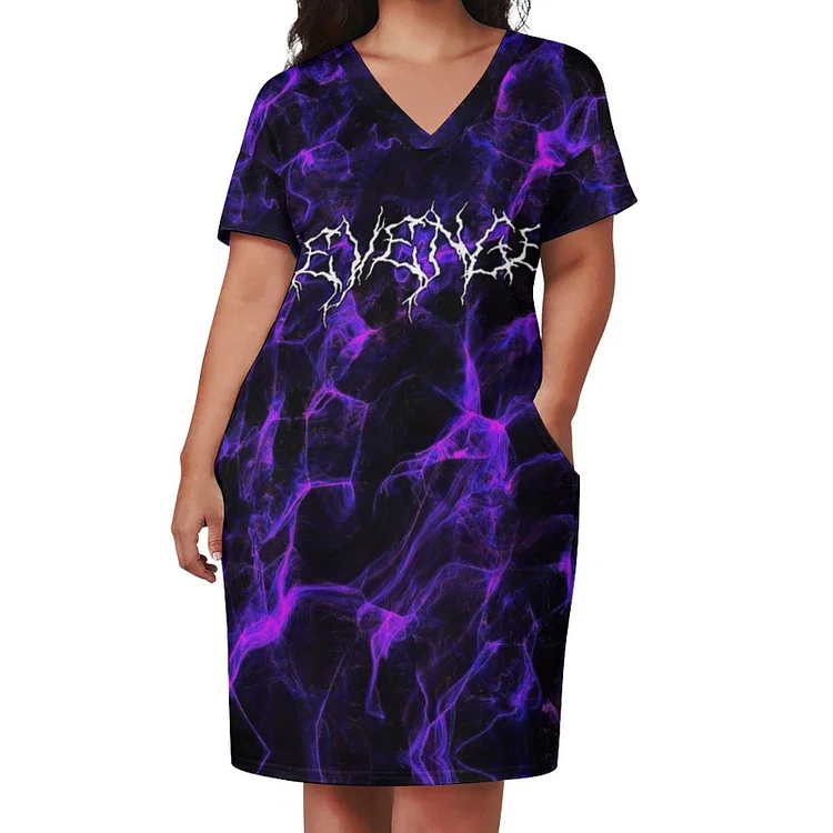 Personalized Design Women's Loose Pocket Dress Gothic Art