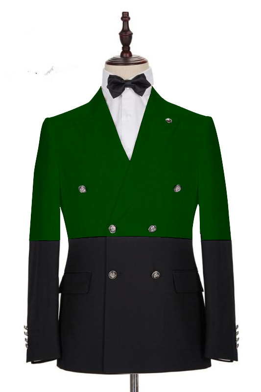 Bellasprom Glamor Best Fited Dark Green And Black Prom Tuxedo With Double Breasted Bellasprom