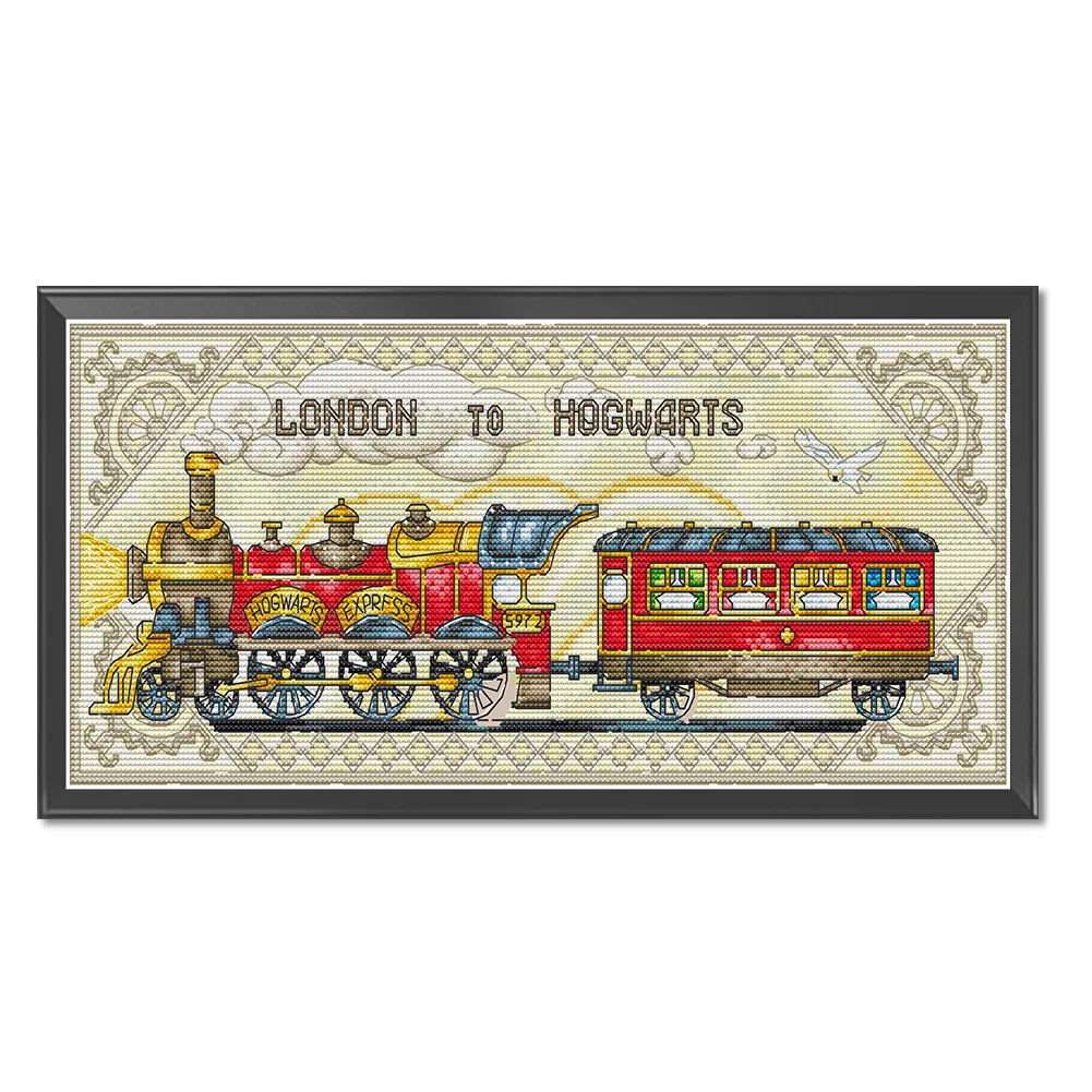 Full Counted Cross Stitch 14CT - London to Hogwarts(44*19cm)