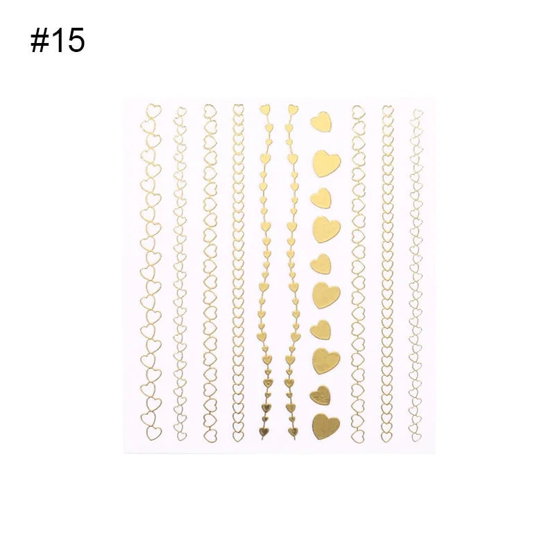 Gold Silver 3D Nail Sticker Metal Strip Tape Multi-size Adhesive Stripe Lines DIY Foil Tips  Nail Art Decals