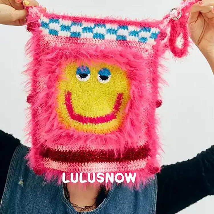 Lulusnow Handmade  Amigurumi Pattern（Front side / Back side） Crochet Crossbody Bag Shoulder Bag  Gift For Her/Christmas/Birthday/Easter
