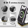 Folding Magnetic Three-In-One Wireless Charger, Detachable Magnetic Mobile Power Bank, 5000mAh Charger Suitable For Apple Magsafe iPhone15Pro iWatch Ultra2 S9