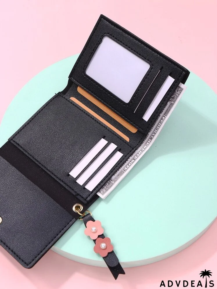 Flower & Faux Pearl Detail Small Purse