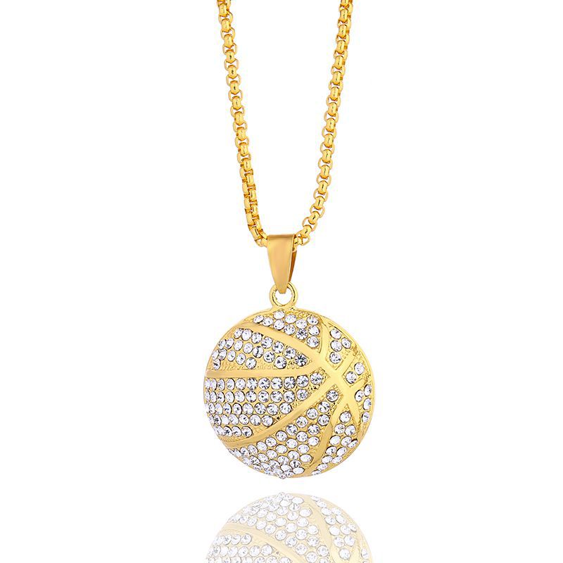 Sopula Men's Hip Hop Diamond Basketball Pendant Necklace - SOPULA