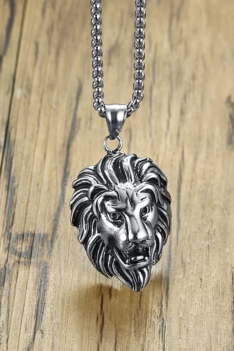 Tiboyz Men's Fashion Casual Lion Pendant