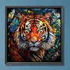 Tiger Glass Painting-Paint by Numbers Acrylic Painting 40*40CM