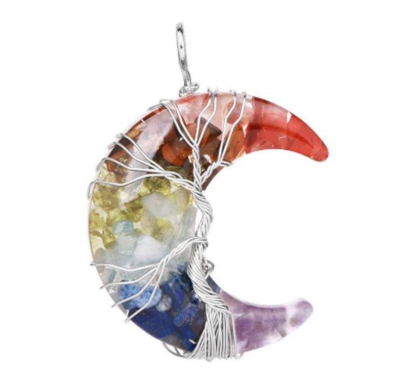 Casual Minimalist Moon Natural Stone Opal Plating Women’s Pendant Necklace Necklace Pendant