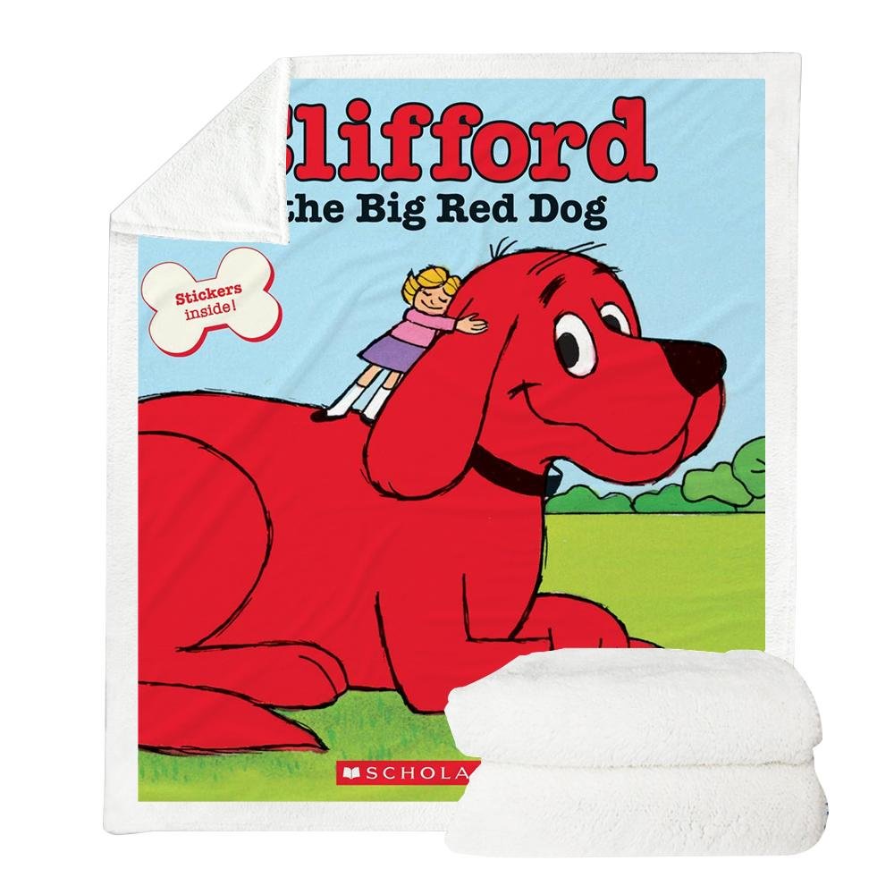 Clifford the Big Red Dog Throw Blanket Fleece Soft Chair Lounge Blanket for Home Office Use